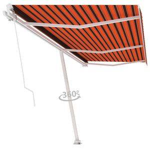 vidaXL Freestanding Manual Retractable Awning 600x300 cm Orange/Brown