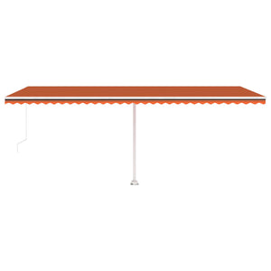 vidaXL Freestanding Manual Retractable Awning 600x300 cm Orange/Brown