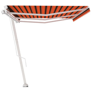 vidaXL Freestanding Manual Retractable Awning 600x300 cm Orange/Brown