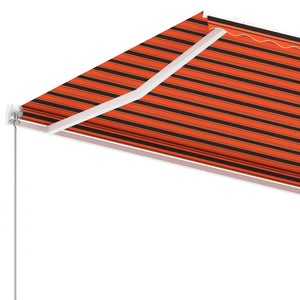 vidaXL Freestanding Manual Retractable Awning 600x300 cm Orange/Brown