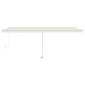 vidaXL Manual Retractable Awning with LED 600x300 cm Cream