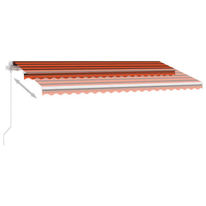 vidaXL Manual Retractable Awning with LED 450x350 cm Orange and Brown