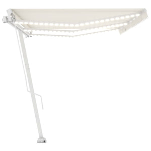 vidaXL Manual Retractable Awning with LED 600x350 cm Cream