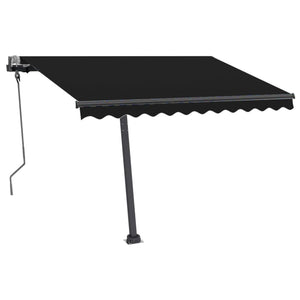 vidaXL Manual Retractable Awning with LED 300x250 cm Anthracite