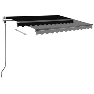 vidaXL Manual Retractable Awning with LED 300x250 cm Anthracite