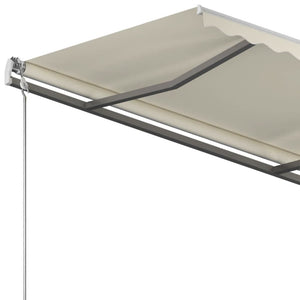 vidaXL Freestanding Manual Retractable Awning 400x300 cm Cream