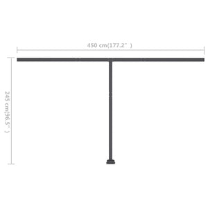 vidaXL Freestanding Manual Retractable Awning 400x300 cm Anthracite