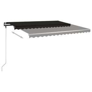 vidaXL Freestanding Manual Retractable Awning 400x300 cm Anthracite