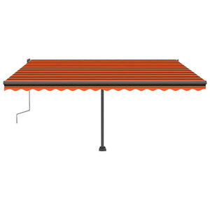 vidaXL Freestanding Manual Retractable Awning 400x300 cm Orange/Brown