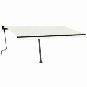 vidaXL Freestanding Manual Retractable Awning 450x300 cm Cream