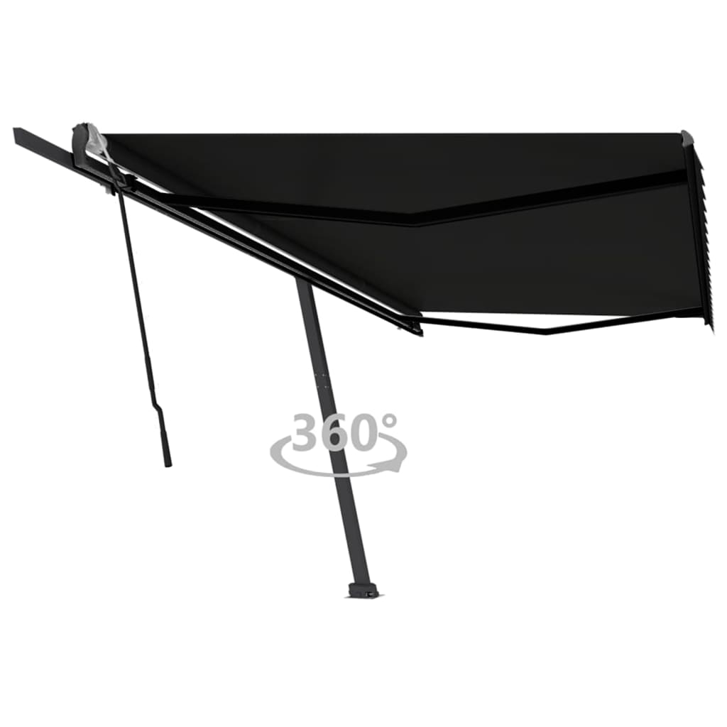 vidaXL Freestanding Manual Retractable Awning 500x300 cm Anthracite