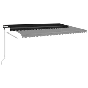 vidaXL Manual Retractable Awning with LED 500x300 cm Anthracite