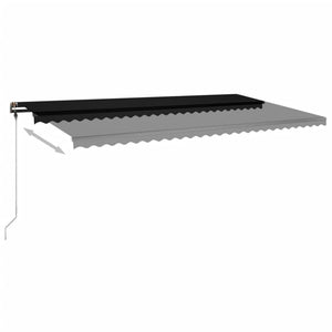 vidaXL Manual Retractable Awning with LED 600x300 cm Anthracite