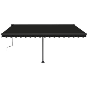 vidaXL Freestanding Manual Retractable Awning 400x350 cm Anthracite