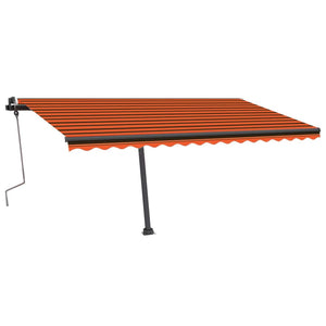 vidaXL Freestanding Manual Retractable Awning 400x350 cm Orange/Brown