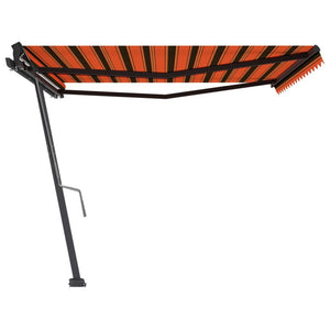 vidaXL Freestanding Manual Retractable Awning 400x350 cm Orange/Brown