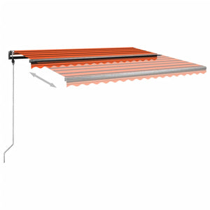 vidaXL Freestanding Manual Retractable Awning 400x350 cm Orange/Brown