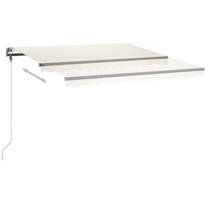 vidaXL Manual Retractable Awning with LED 400x350 cm Cream