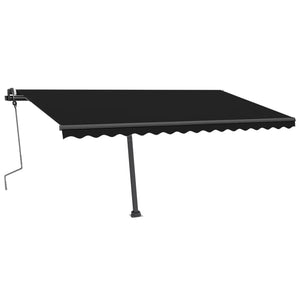 vidaXL Manual Retractable Awning with LED 400x350 cm Anthracite