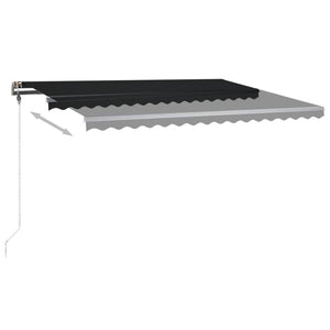 vidaXL Manual Retractable Awning with LED 400x350 cm Anthracite