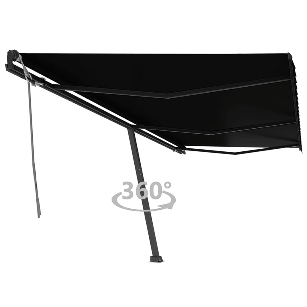 vidaXL Freestanding Manual Retractable Awning 600x350 cm Anthracite