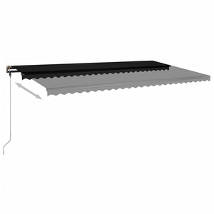 vidaXL Freestanding Manual Retractable Awning 600x350 cm Anthracite