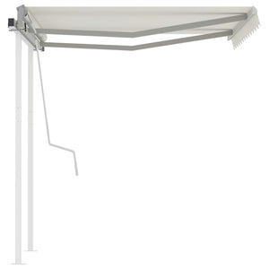 vidaXL Manual Retractable Awning with Posts 3x2.5 m Cream