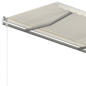 vidaXL Manual Retractable Awning with Posts 3x2.5 m Cream