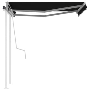 vidaXL Manual Retractable Awning with Posts 3x2.5 m Anthracite