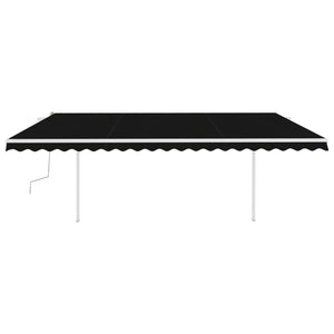 vidaXL Manual Retractable Awning with LED 5x3 m Anthracite