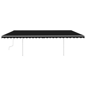 vidaXL Manual Retractable Awning with Posts 6x3 m Anthracite