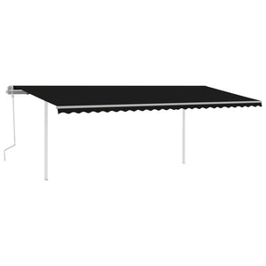 vidaXL Manual Retractable Awning with LED 6x3.5 m Anthracite