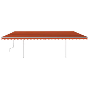 vidaXL Manual Retractable Awning with LED 6x3.5 m Orange and Brown