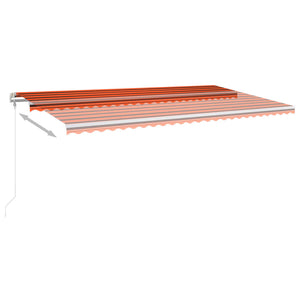 vidaXL Manual Retractable Awning with LED 6x3.5 m Orange and Brown