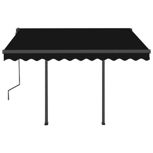 vidaXL Manual Retractable Awning with LED 3x2.5 m Anthracite