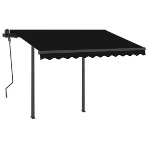 vidaXL Manual Retractable Awning with LED 3.5x2.5 m Anthracite