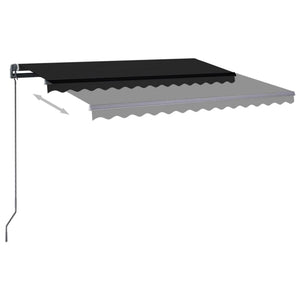 vidaXL Manual Retractable Awning with LED 3.5x2.5 m Anthracite