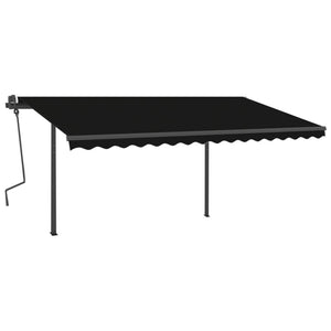 vidaXL Manual Retractable Awning with Posts 4x3 m Anthracite