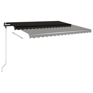 vidaXL Manual Retractable Awning with Posts 4x3 m Anthracite