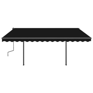 vidaXL Manual Retractable Awning with Posts 4x3 m Anthracite