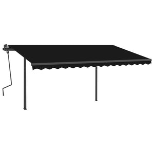 vidaXL Manual Retractable Awning with Posts 4.5x3 m Anthracite