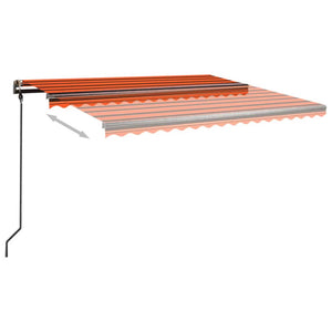 vidaXL Manual Retractable Awning with Posts 4.5x3 m Orange and Brown