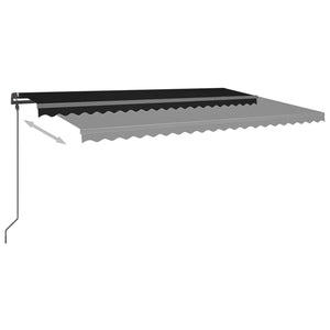 vidaXL Manual Retractable Awning with LED 5x3 m Anthracite