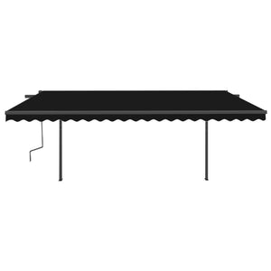 vidaXL Manual Retractable Awning with LED 5x3 m Anthracite