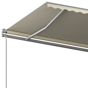 vidaXL Manual Retractable Awning with Posts 6x3 m Cream