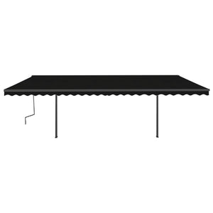 vidaXL Manual Retractable Awning with Posts 6x3 m Anthracite