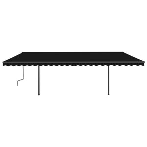 vidaXL Manual Retractable Awning with Posts 6x3.5 m Anthracite