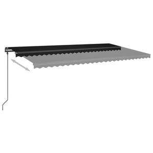 vidaXL Manual Retractable Awning with Posts 6x3.5 m Anthracite