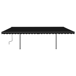 vidaXL Manual Retractable Awning with LED 6x3.5 m Anthracite