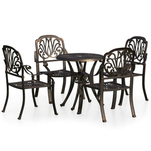 vidaXL 5 Piece Bistro Set Cast Aluminium Bronze